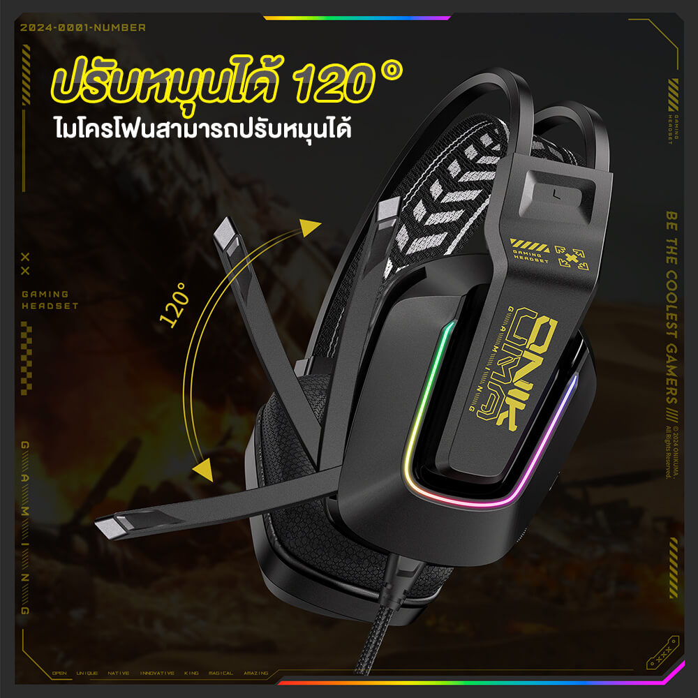 หูฟังเกมมิ่ง ONIKUMA X13 GAMING HEADSET - สีดำ_3